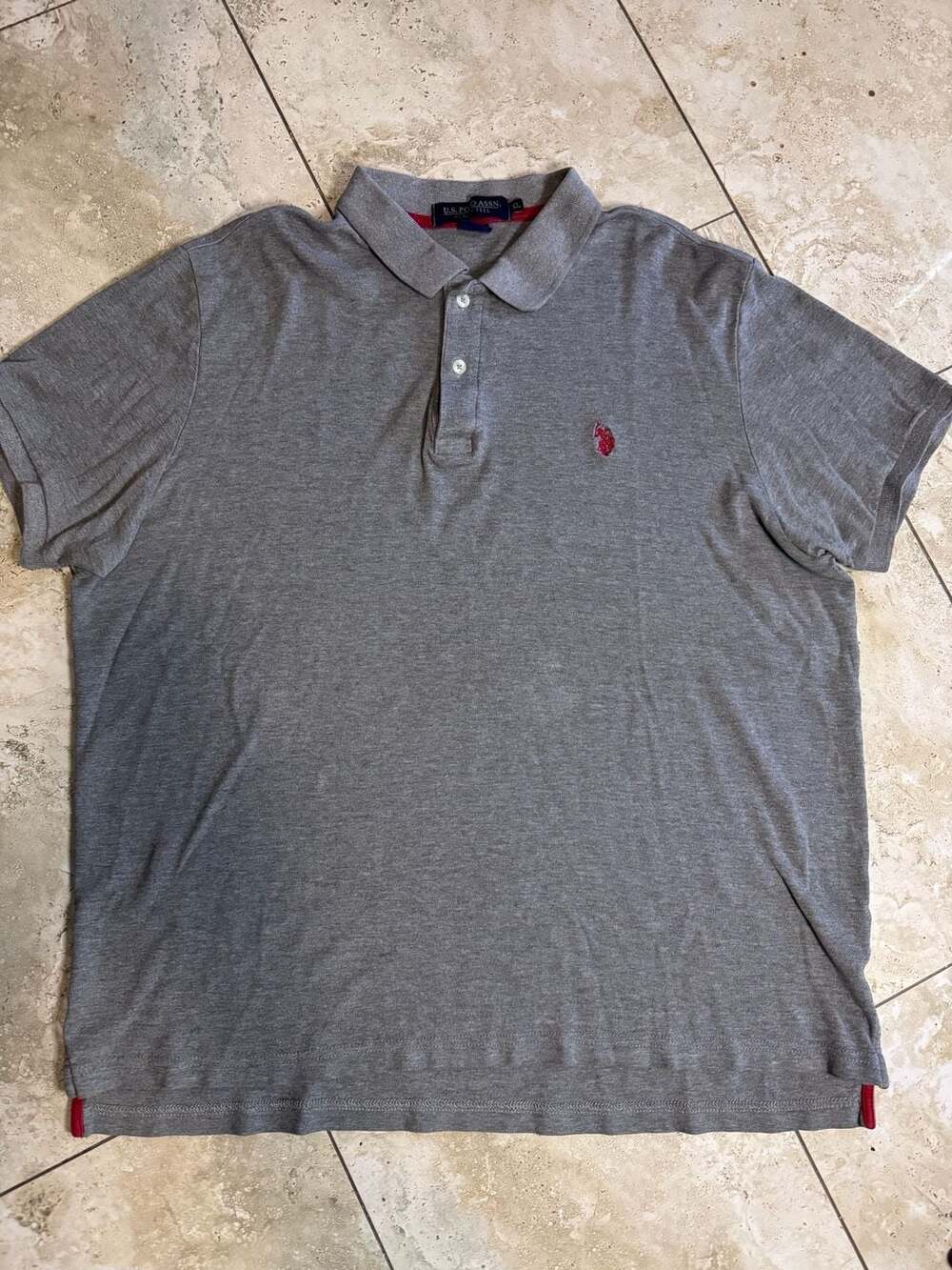 U.S. Polo Assn. Luxury Feel Men's Grey Short Sleeve Polo Shirt Size XL